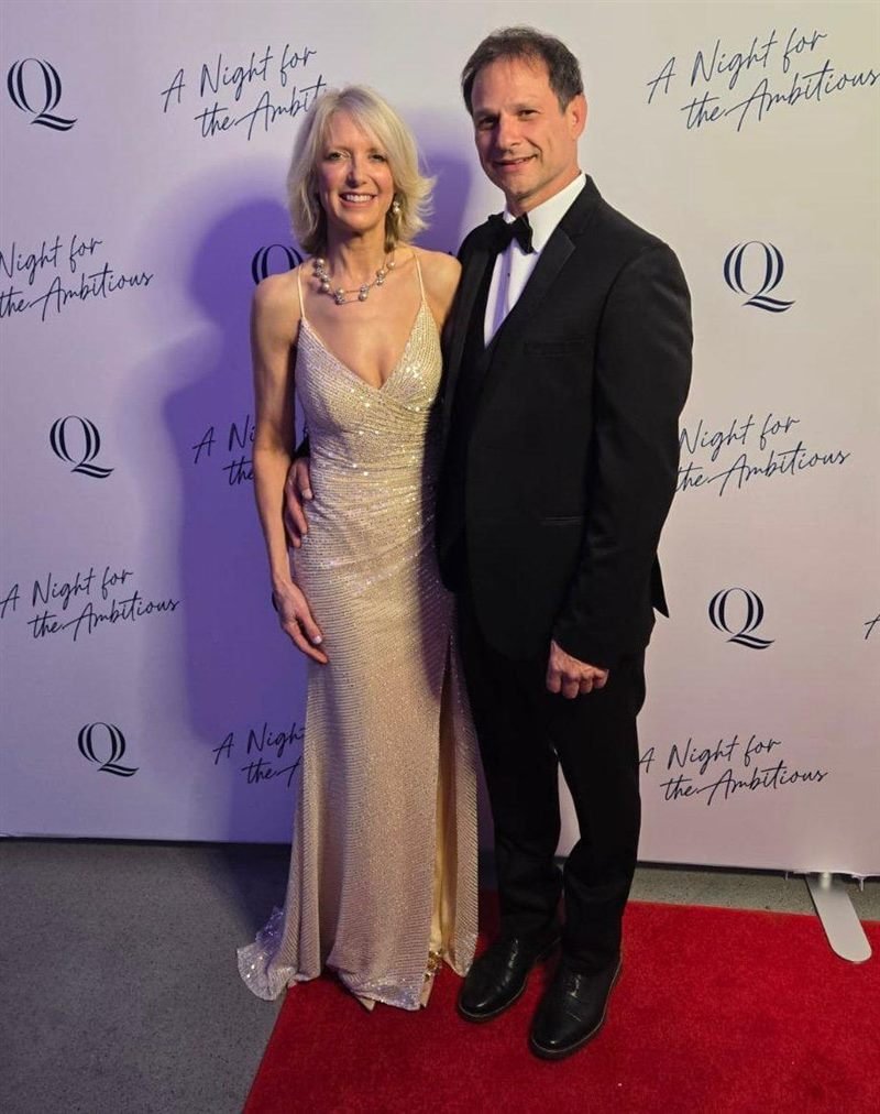 Bethany and Jeff in formal wear at a gala